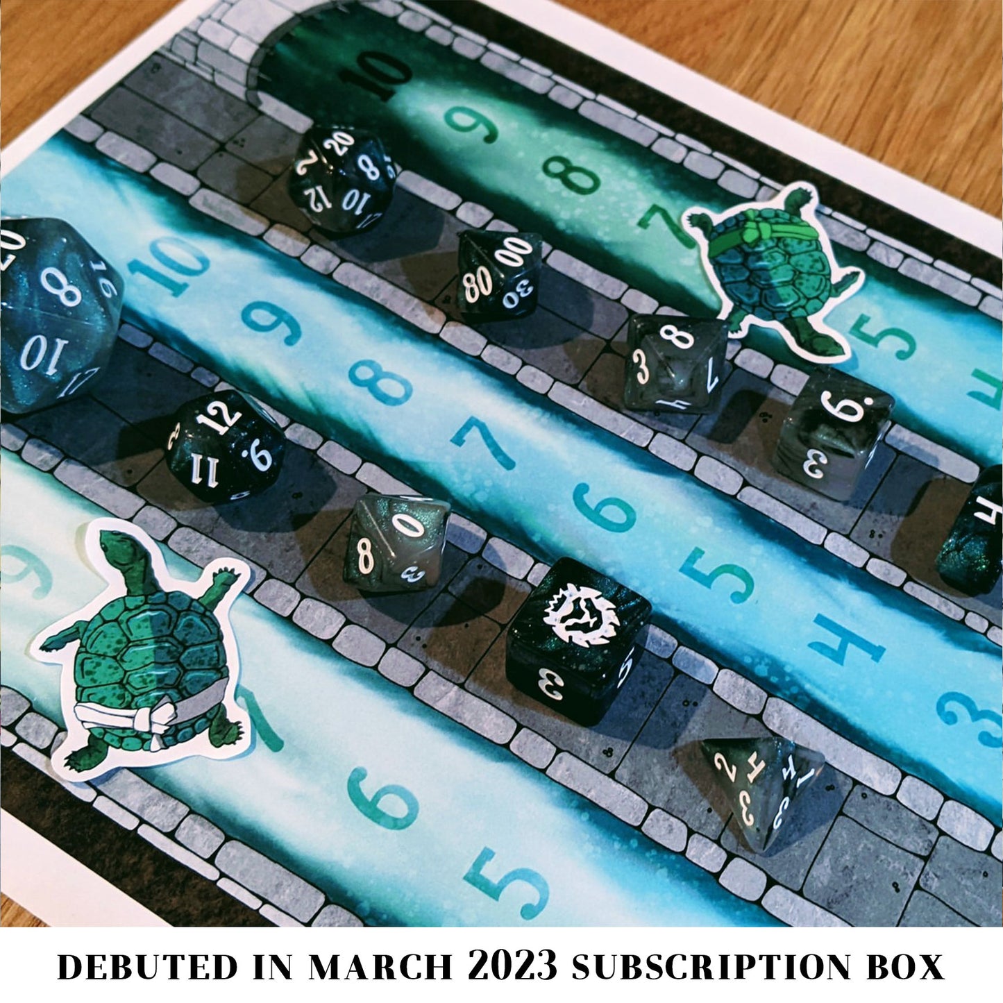 Poison Cloud is a 10-piece, black and grey, glow in the dark resin set with subtle silver micro glitter, inked in white.