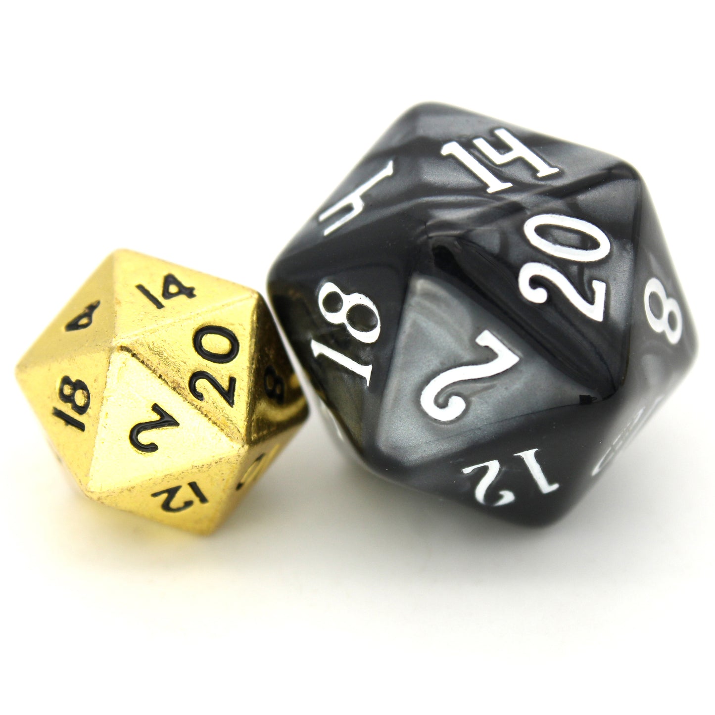 Ankle Biters is a 7-piece set of shiny gold 10mm metal dice.