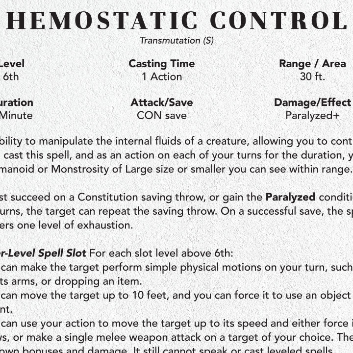 The Bleeding Hearts bundle includes .pdfs of a weapon stat block and two new spells.