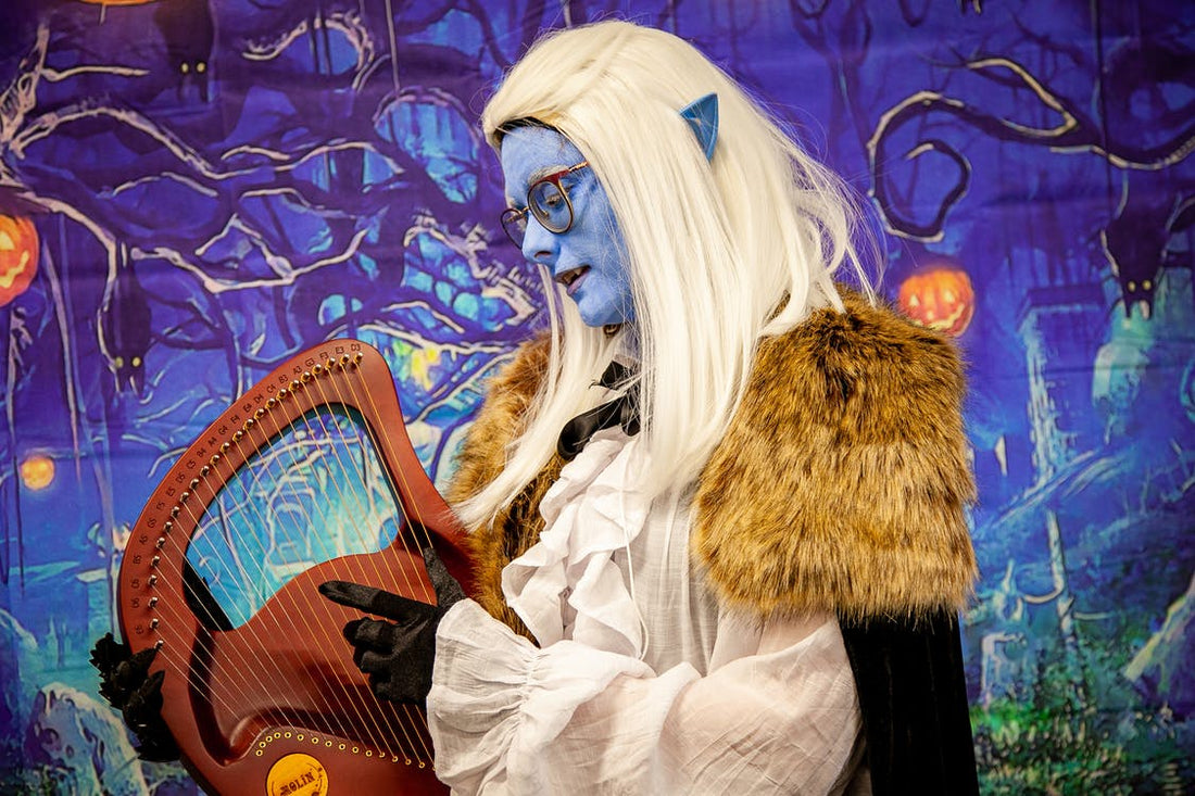 Person cosplaying as a bard