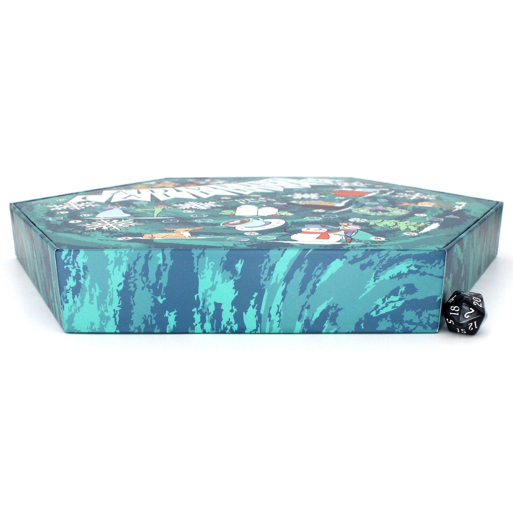 Each Dice Envy Advent Calendar is a 14" wide perforated calendar with over 30 exclusive TTRPG dice, including full sets and single dice!
