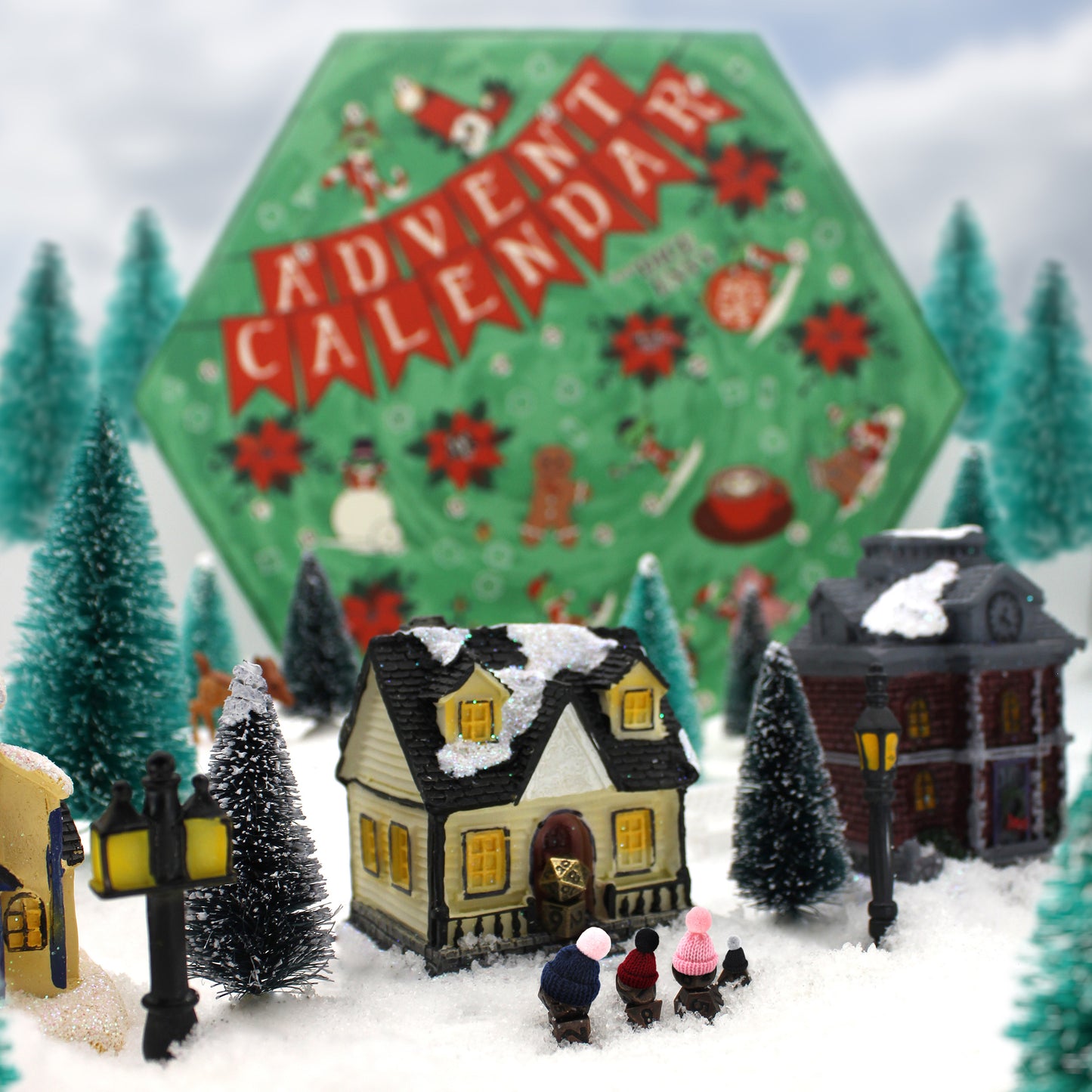 Each Dice Envy Advent Calendar is a 14" wide perforated calendar with over 30 exclusive TTRPG dice, including full sets and single dice!
