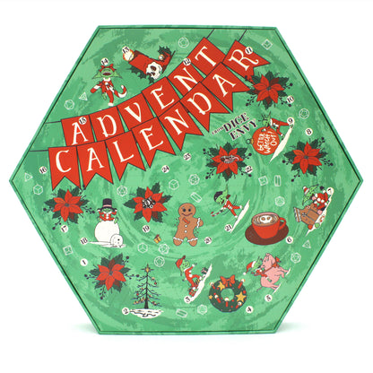Each Dice Envy Advent Calendar is a 14" wide perforated calendar with over 30 exclusive TTRPG dice, including full sets and single dice!