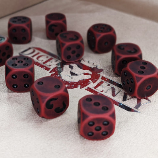 Dice Envy's d6 Monthly Dice Subscription Box delivers 10 matching d6 to your door each month in ever-changing styles and colors. It's cubetacular!