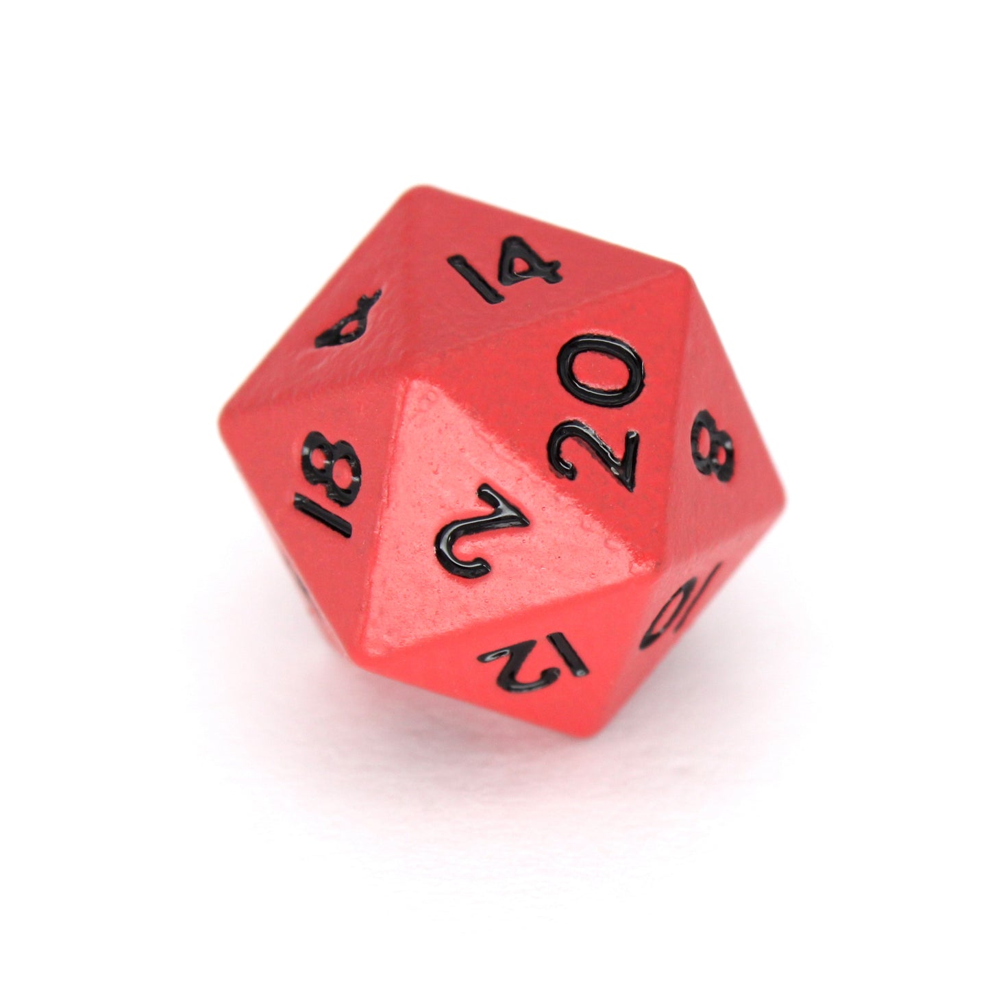 Fiends is a 7-piece set of matte, deep red colored 10mm metal dice.