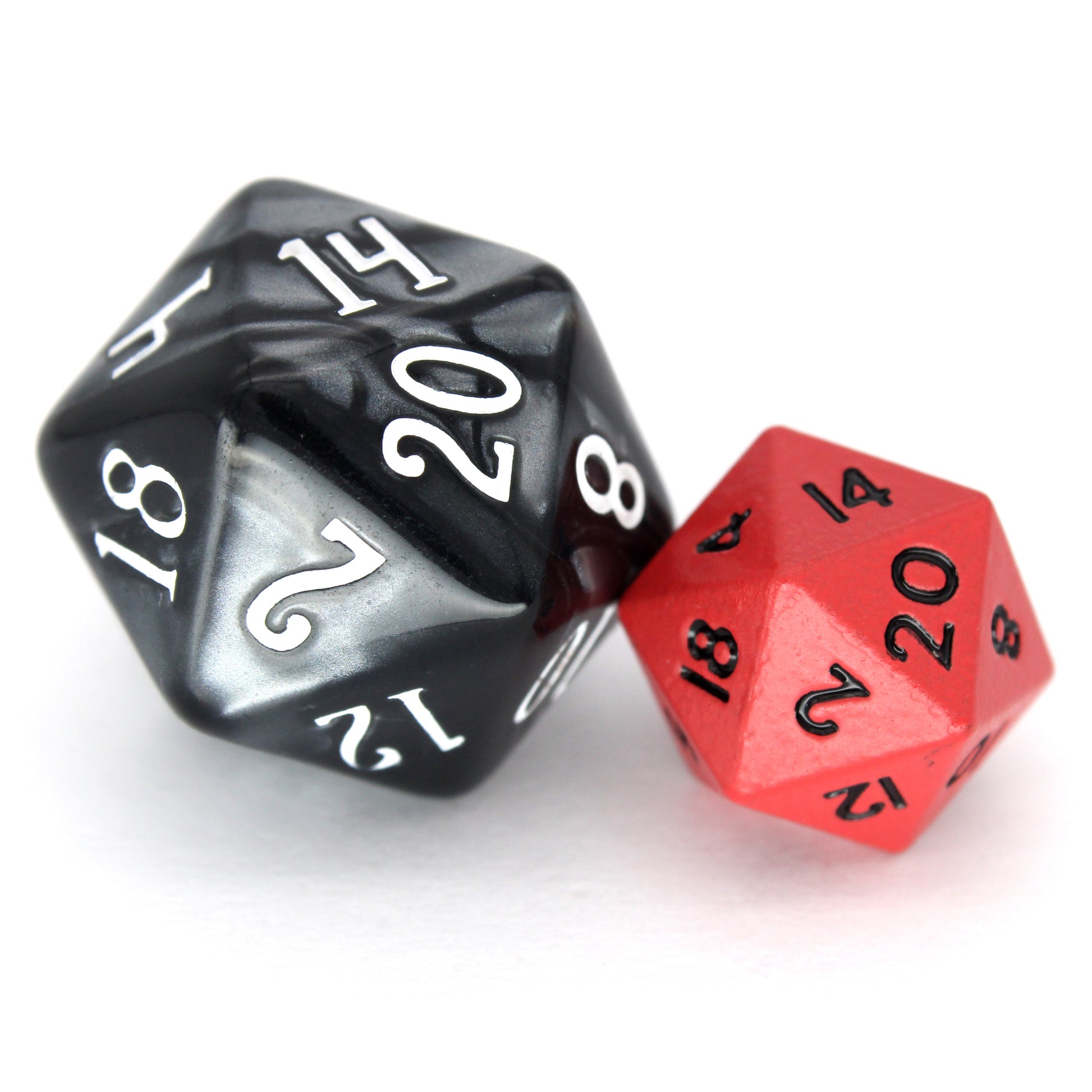 Fiends is a 7-piece set of matte, deep red colored 10mm metal dice.