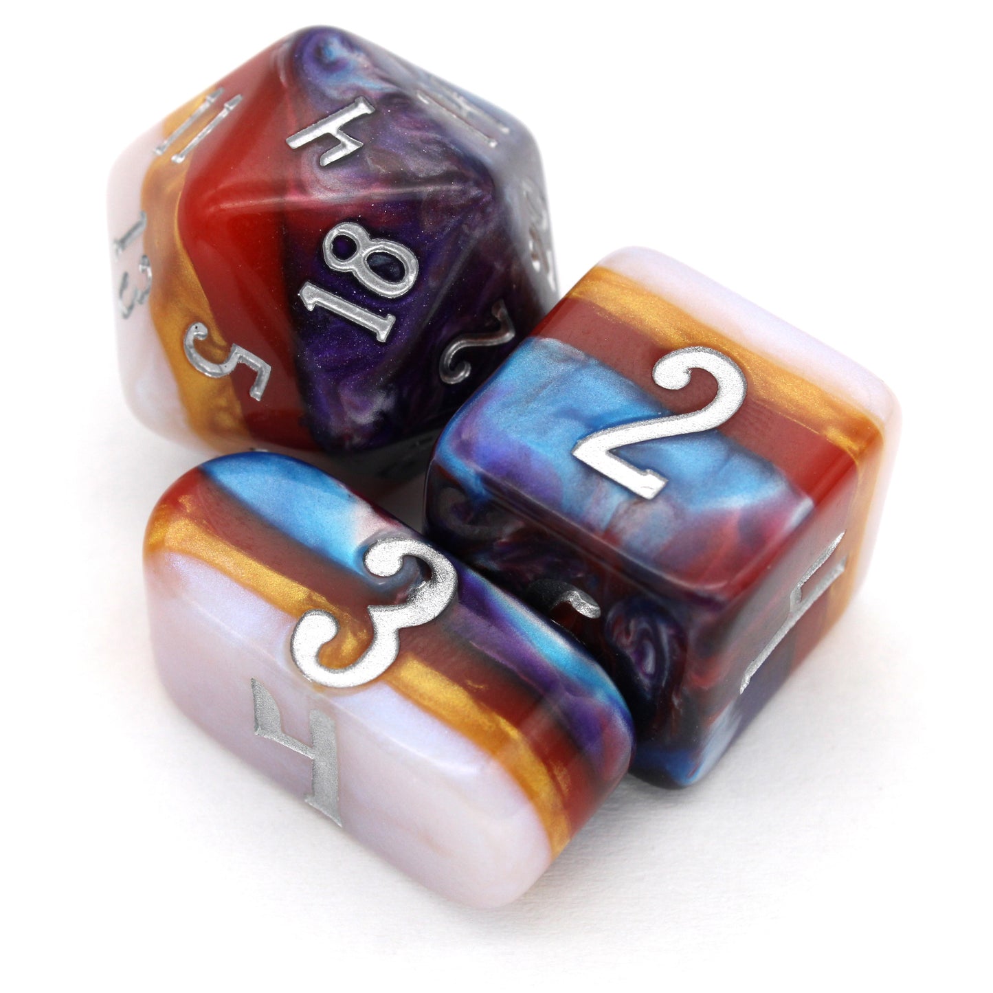 Hollow Bastion is a 10-piece resin set with layers of purple, blue, red, gold, and white - inked in silver.