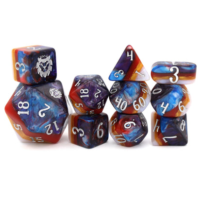 Hollow Bastion is a 10-piece resin set with layers of purple, blue, red, gold, and white - inked in silver.