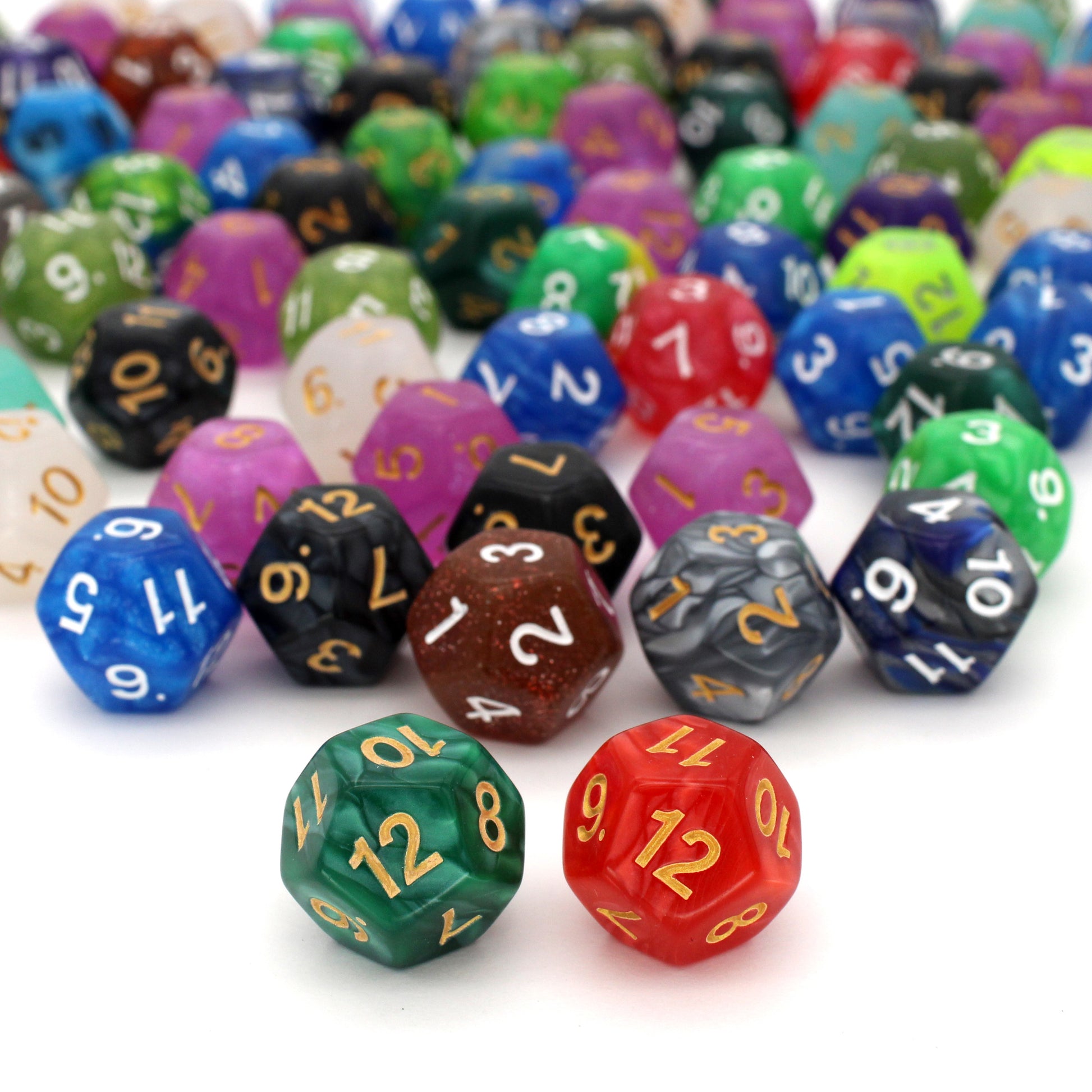 Each Hope & Fear Mystery order comes with two d12s hand-matched to your expressed leanings, enclosed in a small organza drawstring pouch.