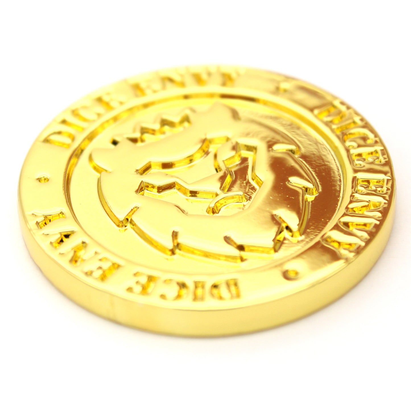 Inspiration Coins are a set of five double-sided, gold colored metal tokens each measuring 30mm in diameter.