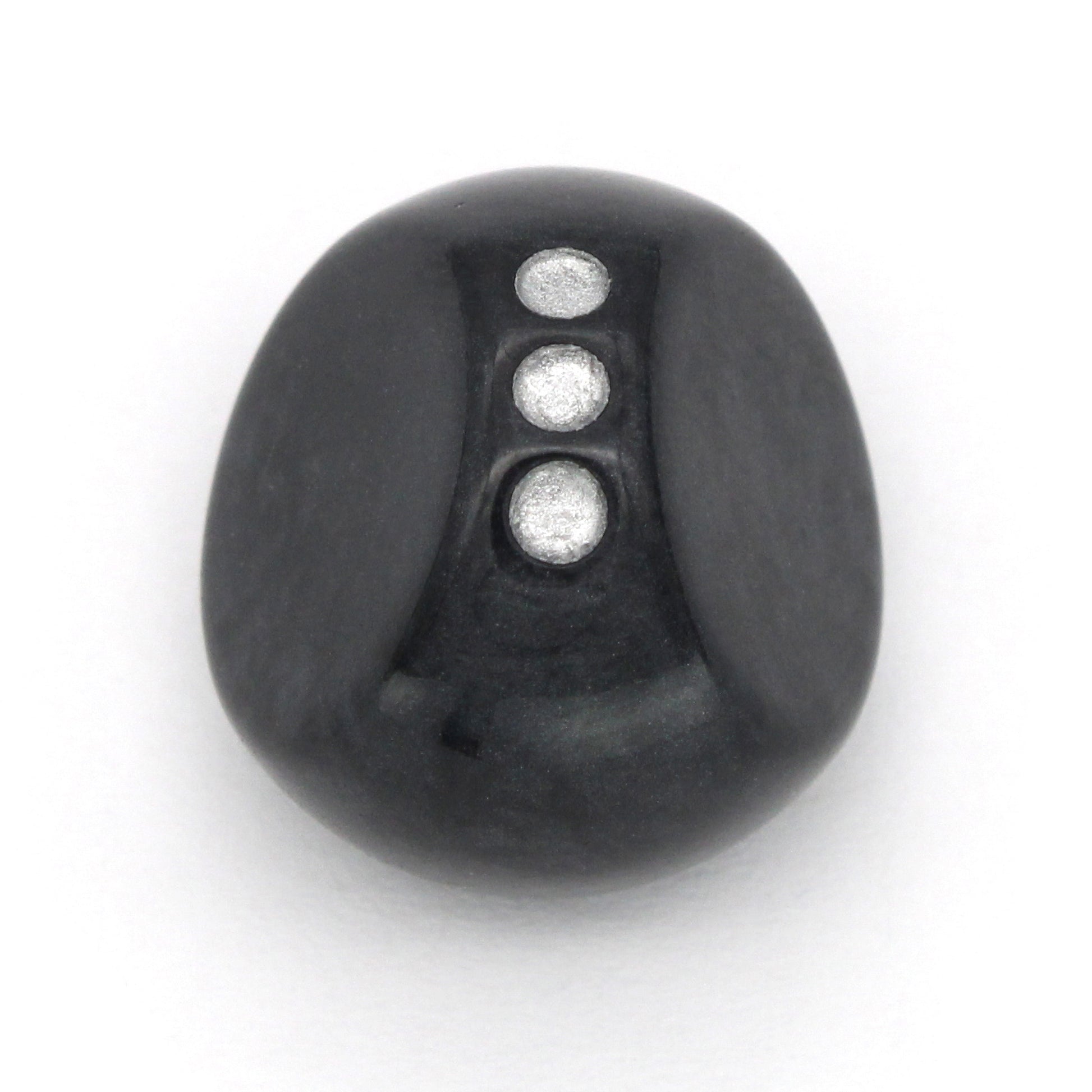 Legato d3s are made from swirled black acrylic with silver inked pips.
