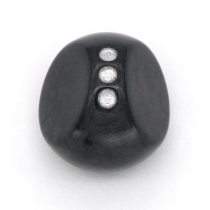 Legato d3s are made from swirled black acrylic with silver inked pips.