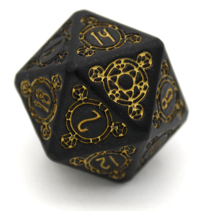 Midnight Portent is an 8-piece, gold-on-black metal version of our fan-favorite Midnight Sigil set, from our exclusive Sigil Collection.