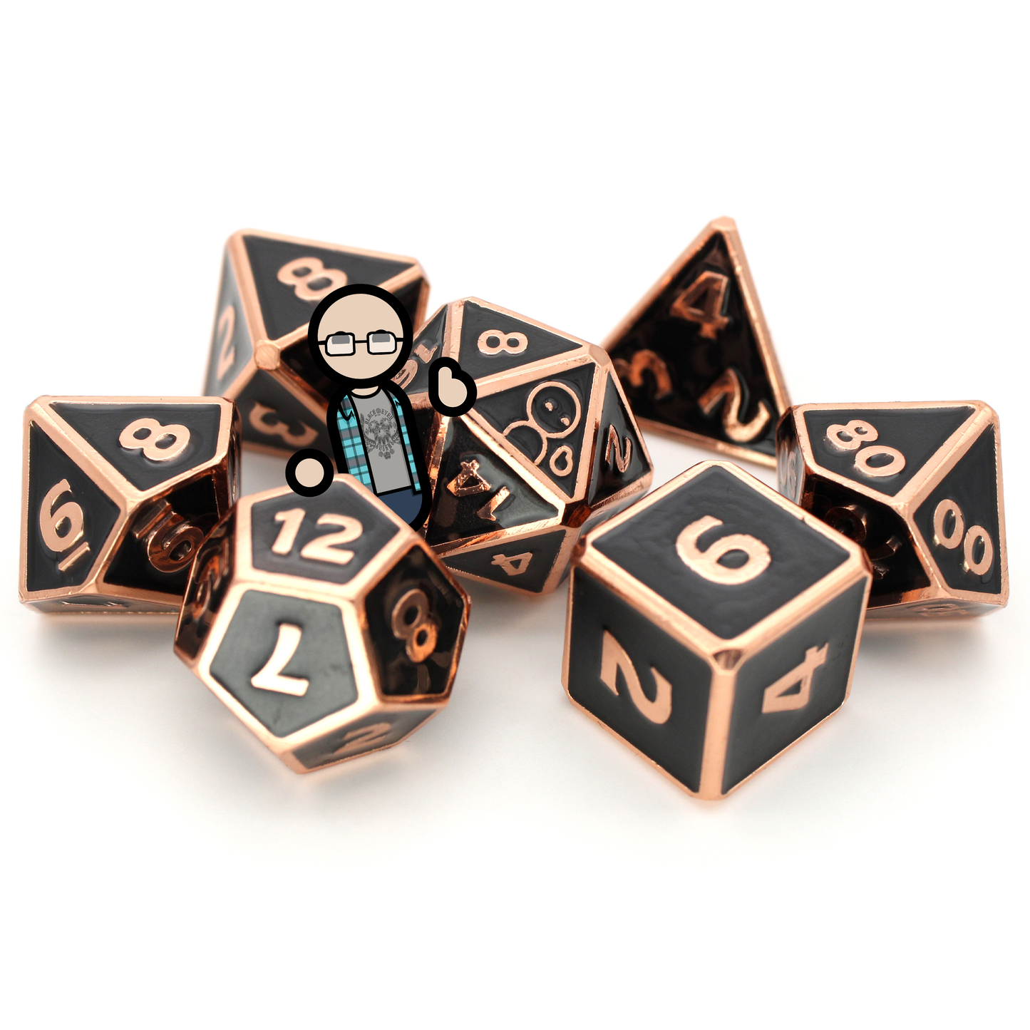 The (Mostly)Neutral DM is a 7-piece rose gold, framed metal set filled with a largely objective, grey enamel. It is part of the Adventure Is Nigh collection, developed in collaboration with The Escapist.