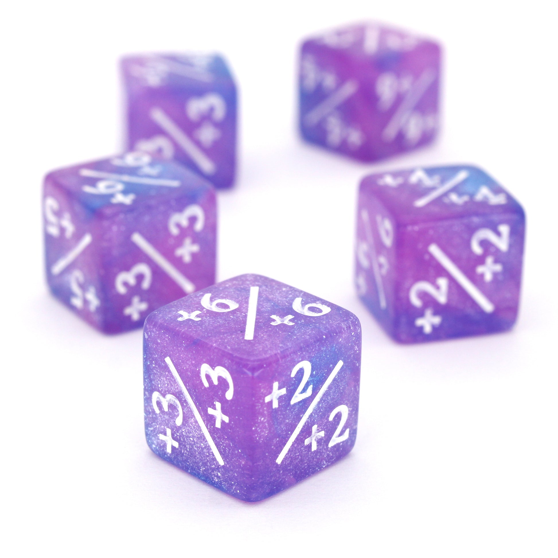 Each Magic Counters - 16mm set contains 5x positive or negative polymer modifier dice in an array of colorful shades.