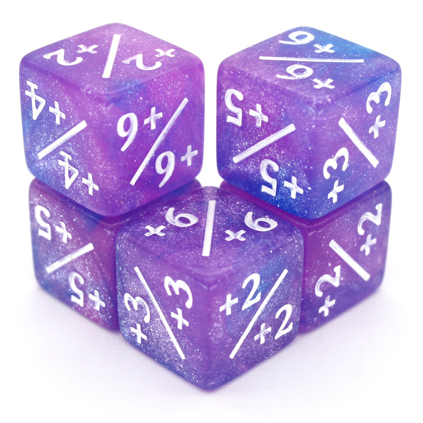 Each Magic Counters - 16mm set contains 5x positive or negative polymer modifier dice in an array of colorful shades.