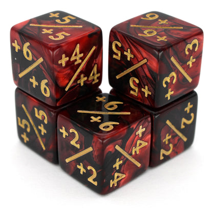 Each Magic Counters - 16mm set contains 5x positive or negative polymer modifier dice in an array of colorful shades.