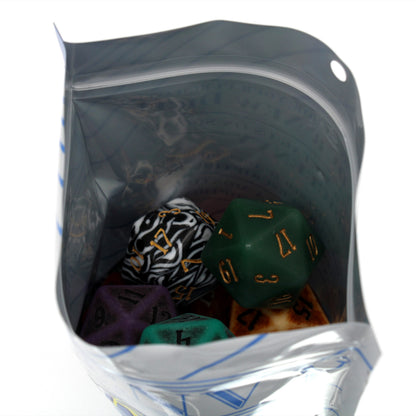 Each Oops! All Chonkies Pound of Dice contains 18 Chonky polymer d20s of varying styles and colors.