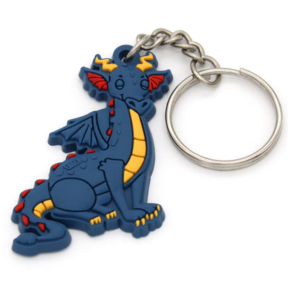 Dragon Keychains come with a key ring attached to a roughly 2.5" rubber dragon.