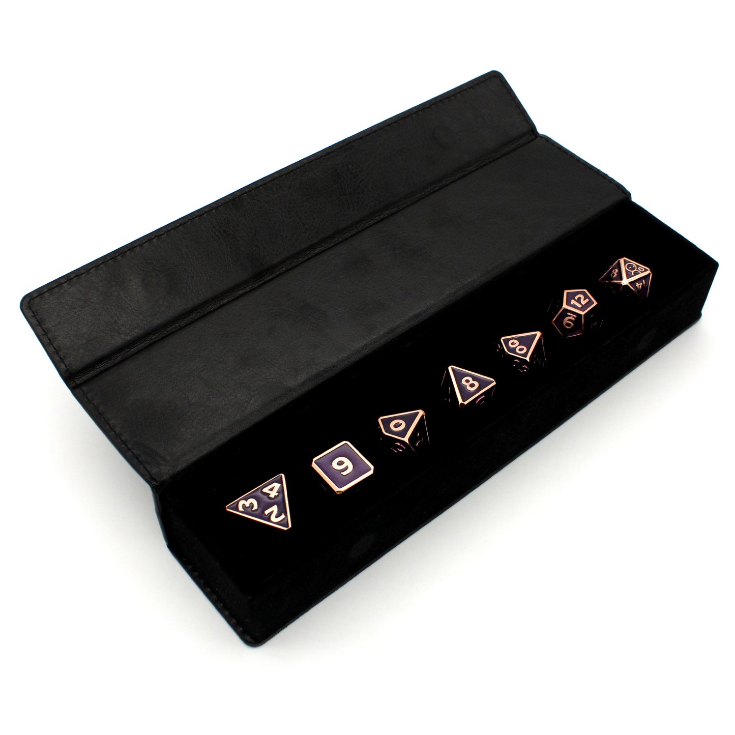 Sigmar is a 7-piece rose gold, framed metal set filled with an intense, purple enamel. It is part of the Adventure Is Nigh collection.