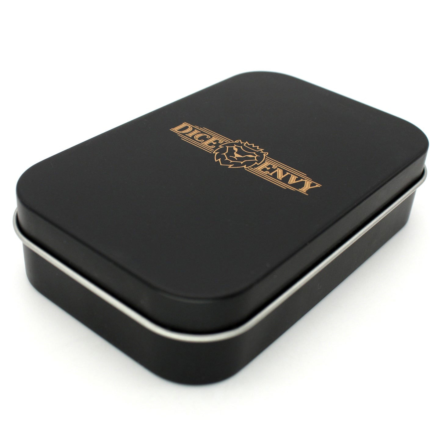 Winterfest is a 7-piece set of wintery white cat's eye crystal dice with gold numbering.