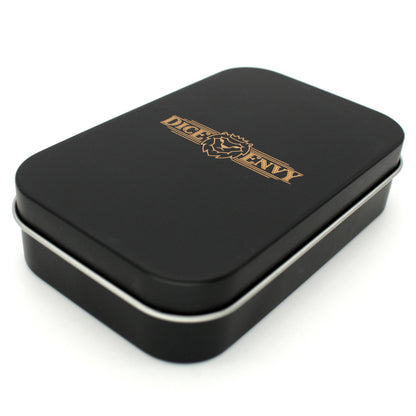 Stardust is a 7-piece set of clear crystal dice with a crackle effect and gold inked numbers.