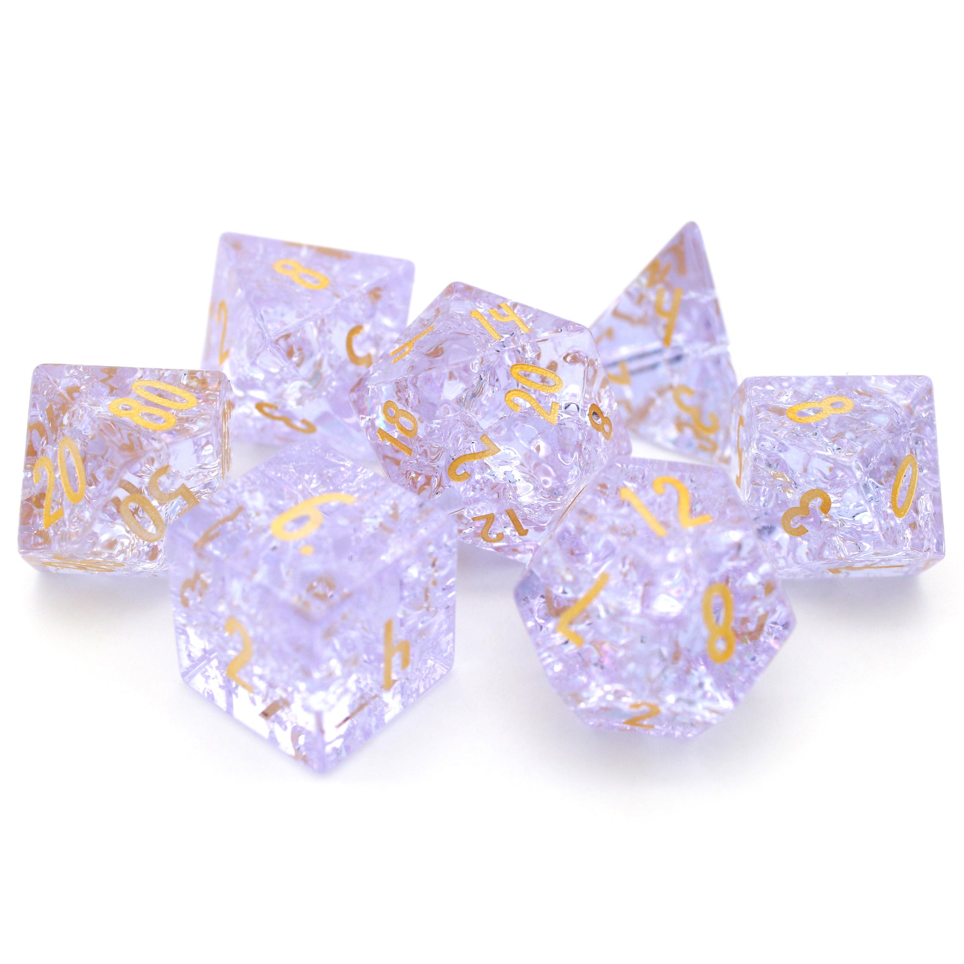 Summer Court is a 7-piece, light purple crystal set inked in gold.