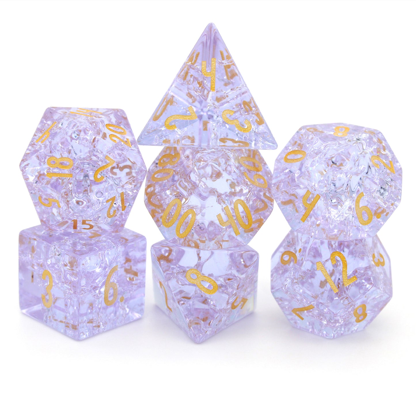 Summer Court is a 7-piece, light purple crystal set inked in gold.