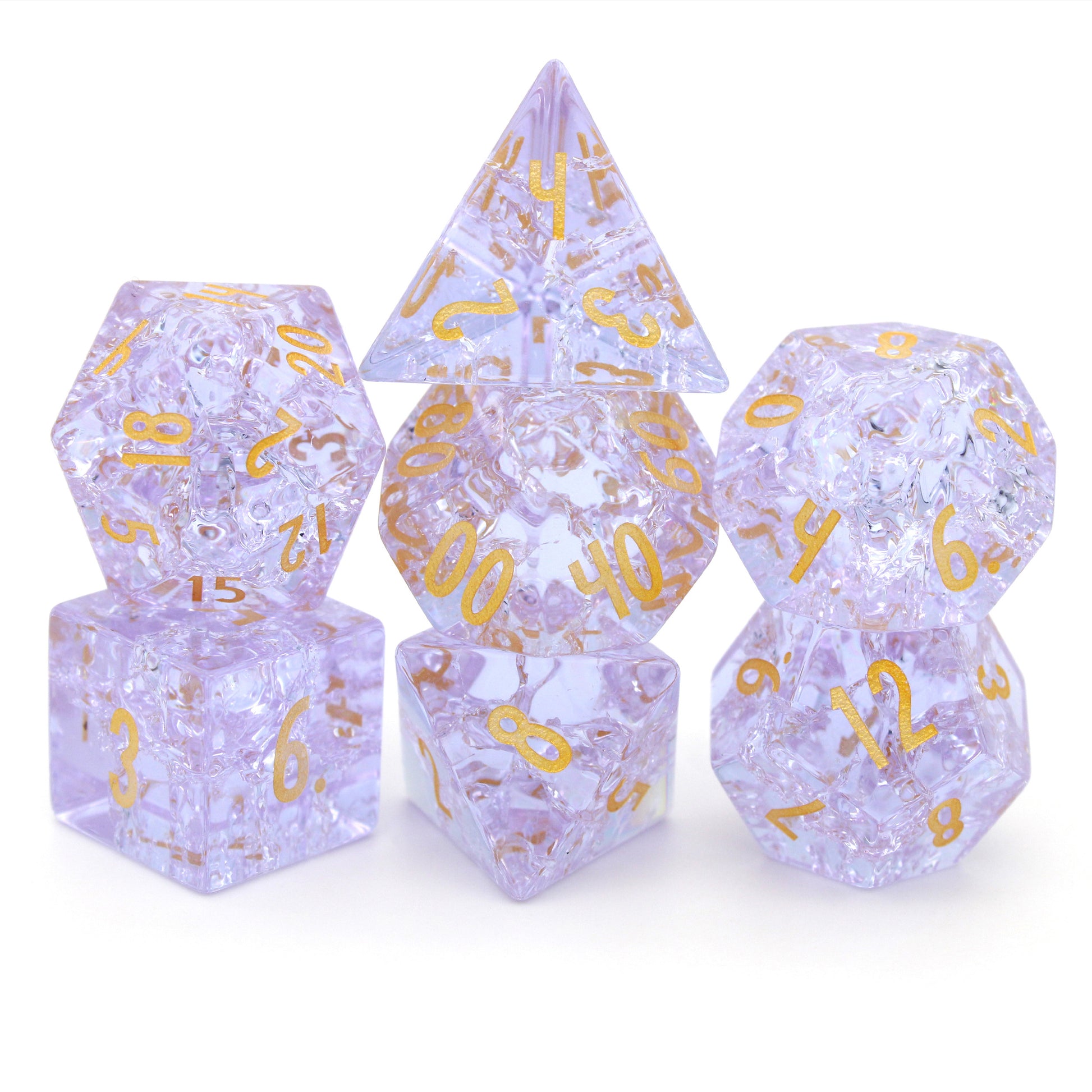 Summer Court is a 7-piece, light purple crystal set inked in gold.