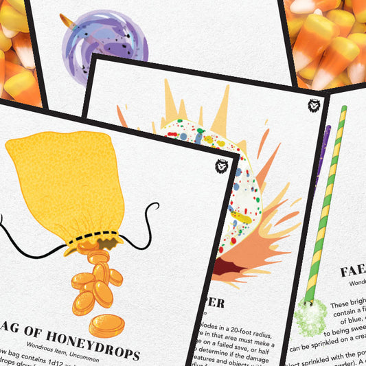The Tricky Treats bundle includes .pdfs of four uncommon wondrous magic items.