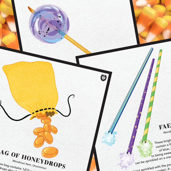 The Tricky Treats bundle includes .pdfs of three uncommon wondrous magic items.