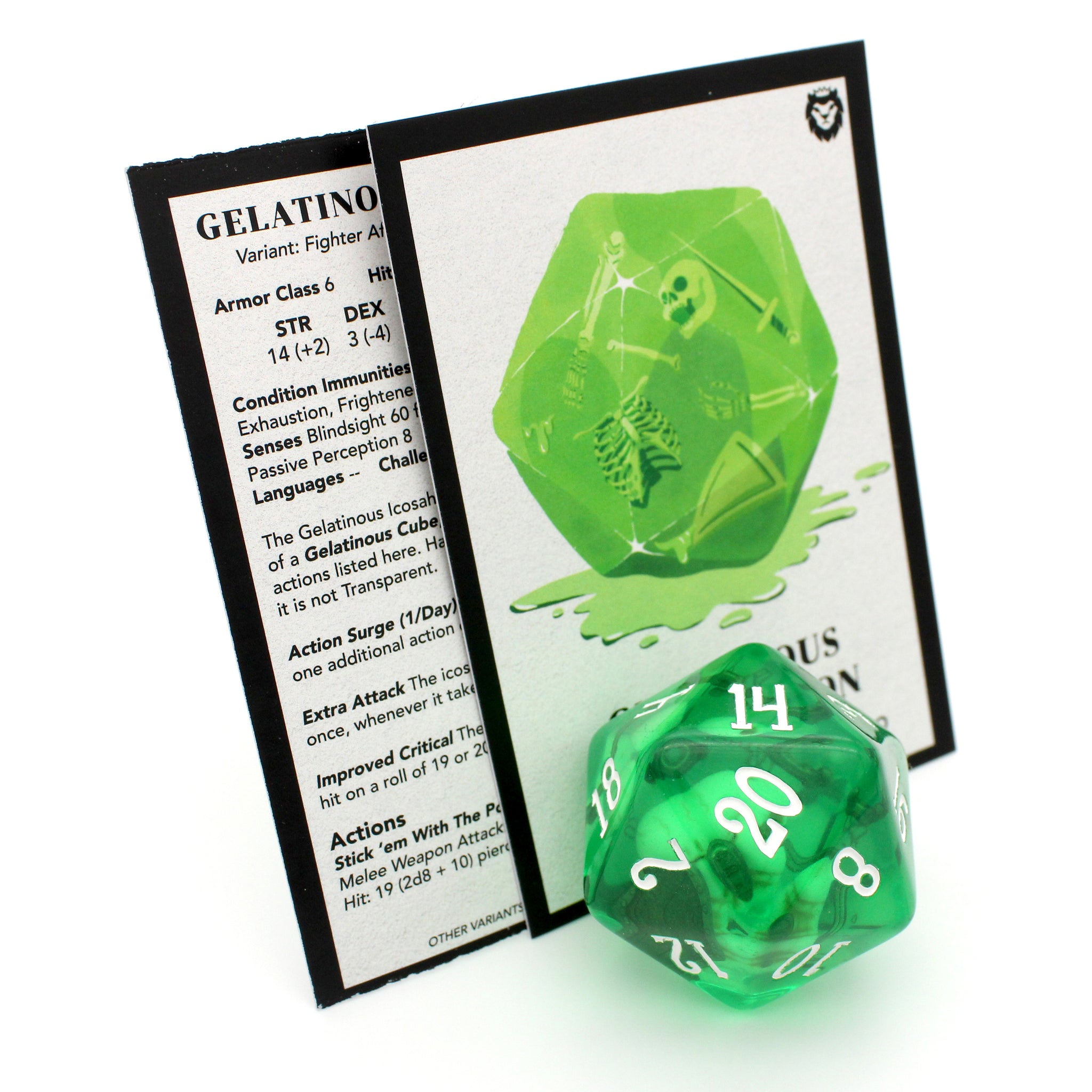 Gelatinous Icosahedron Dice Dice Envy