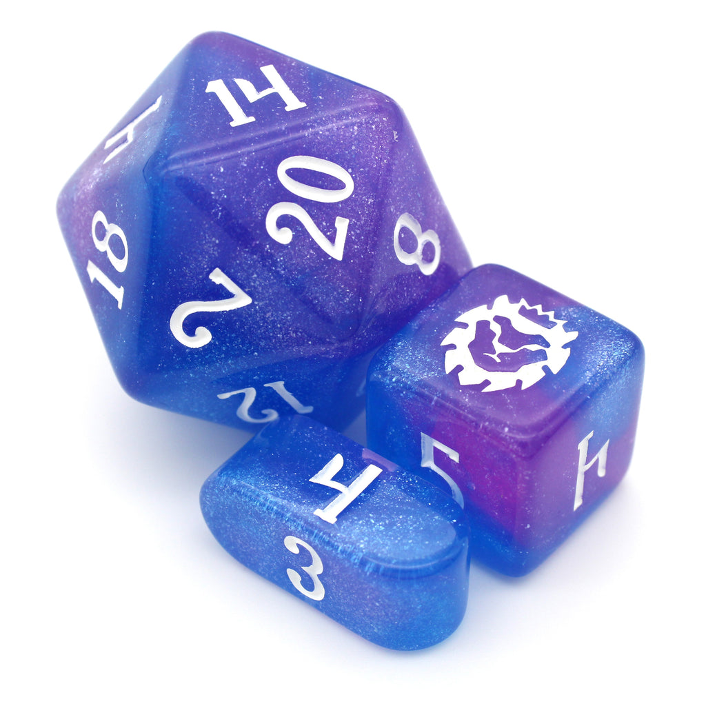 Lich Slap is a dazzling 10-piece acrylic blue and purple set with white inking.